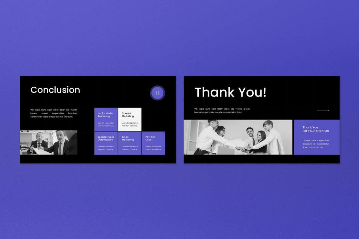 Black Digital Marketing Google Slide, a Presentation Template by graphicook (Photo 7 of 8)