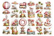 Pastel Summer Watercolor Clipart PNG, a Seasonal Illustration by Nicolle's Colorful Art (Thumbnail 2 of 4)