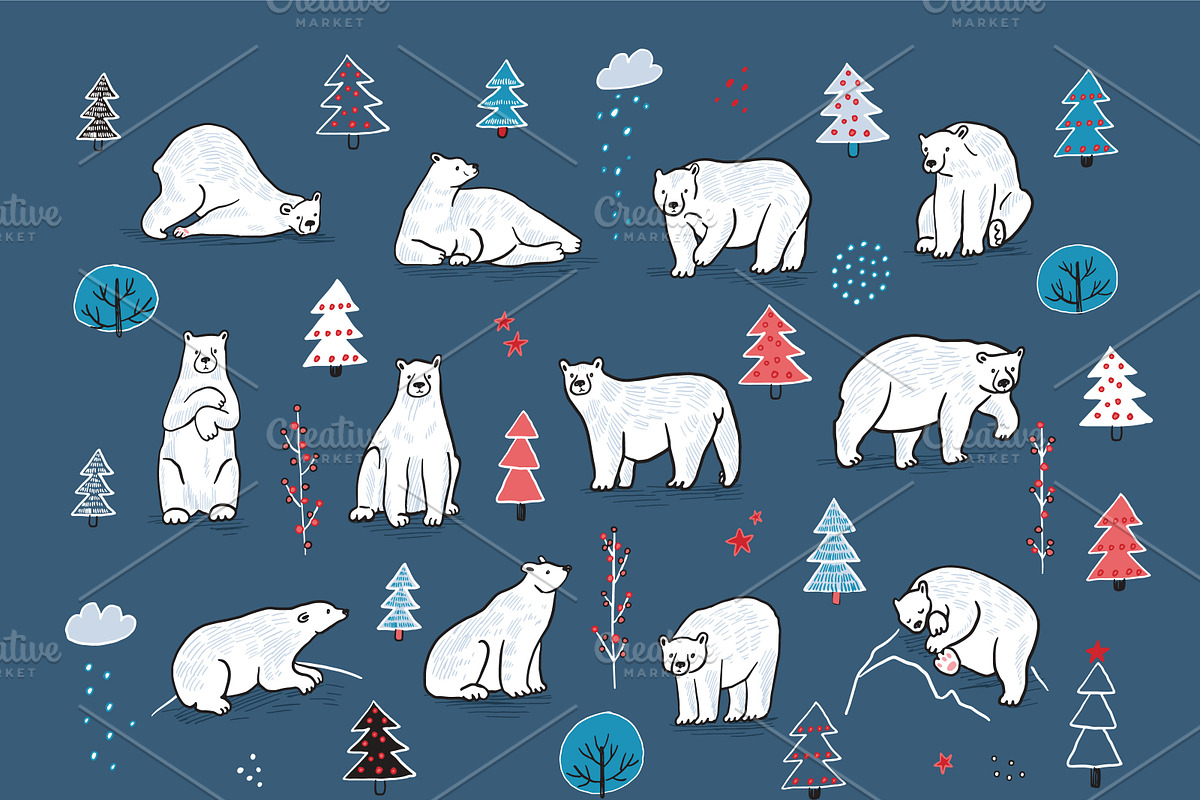 Polar bear, a Pattern Graphic by GooseFrol (Photo 7 of 8)