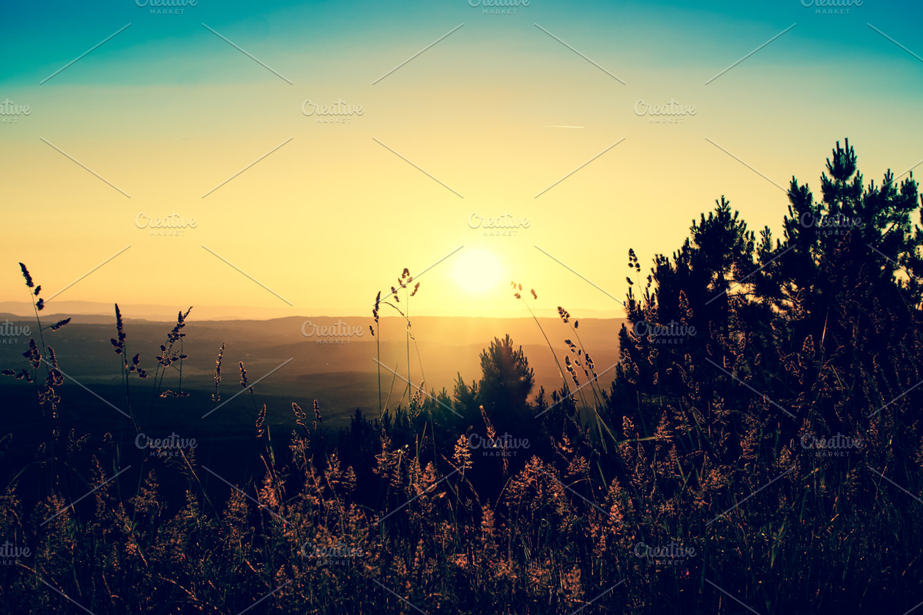 Sunset On The Mountain Stock Photo Containing Golden Hour And Sunset