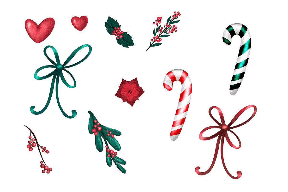 Cute Christmas Clipart Set, an Illustration by HabitusDesigns (Photo 3 of 7)