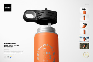 P. Coated 20 Oz. Water Bottle Mockup