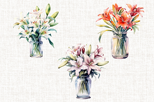 Tiger Lily In A Vase Clipart