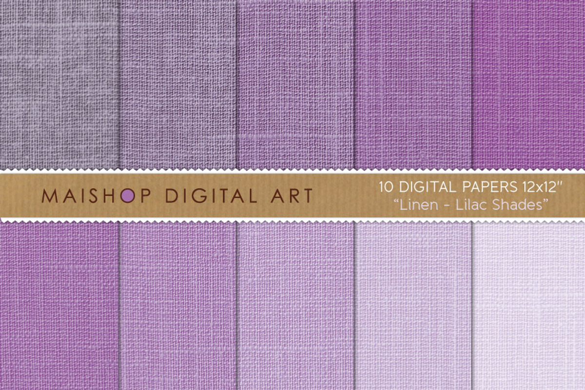 Digital Paper Purple Linen