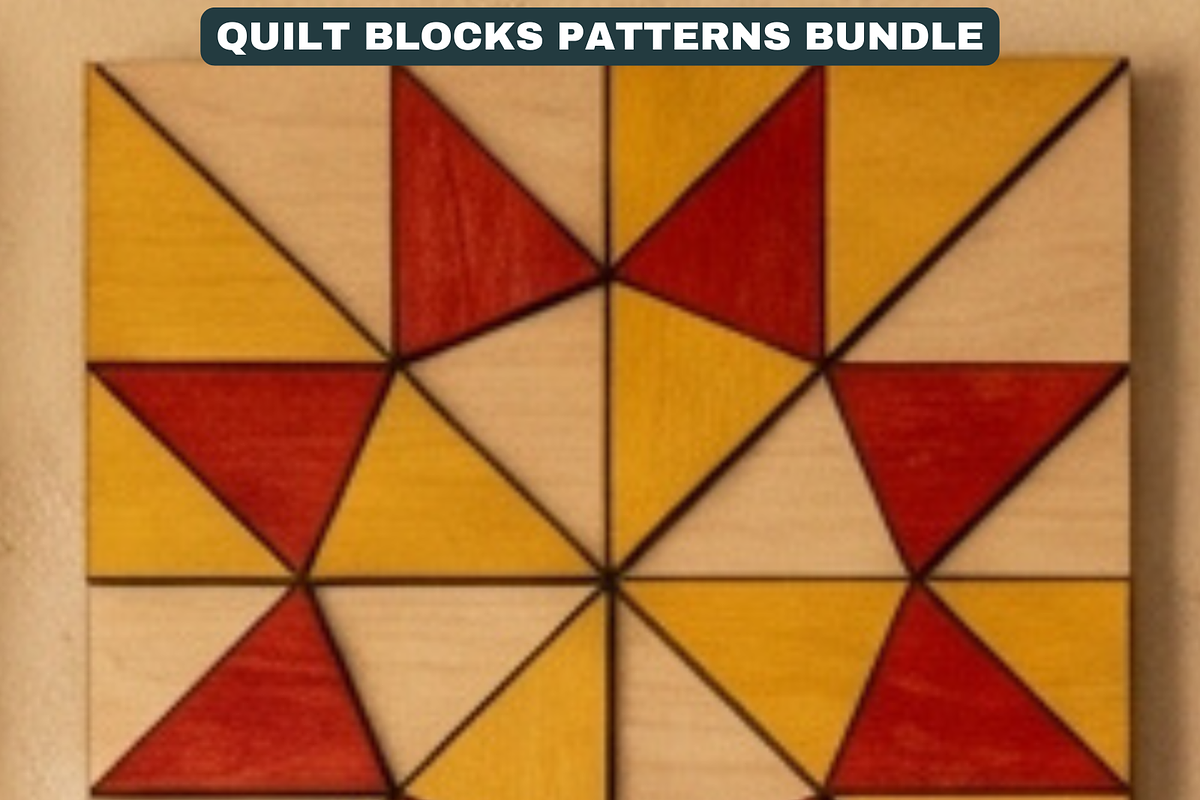 Quilt Block Patterns Modern Mosaic W, a Pattern Graphic by AtacanDigital (Photo 7 of 15)