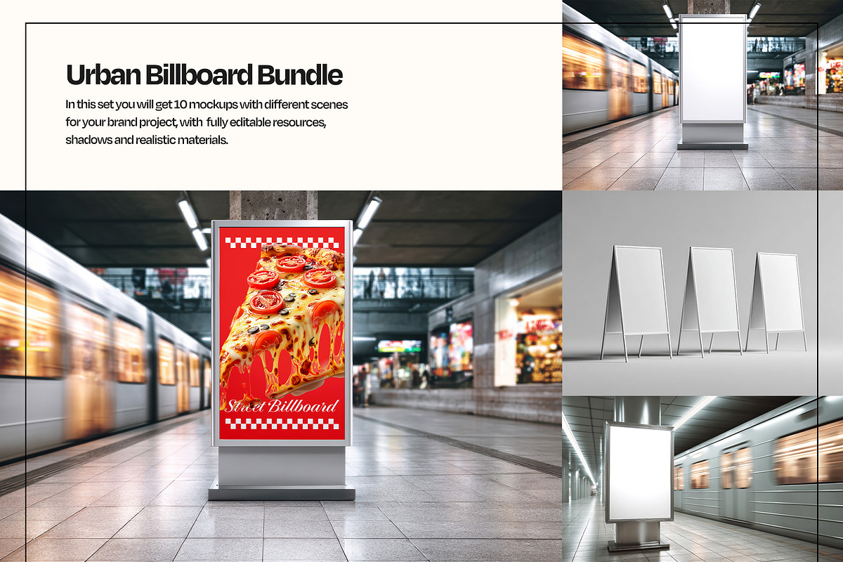 Urban Street Billboard Mockup Bundle, an Advertising Mockup by Mego-studio (Photo 3 of 11)