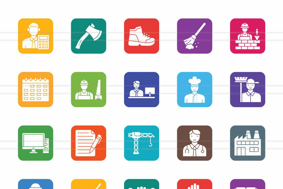 50 Labor Day Round Corner Flat Icons, an Icon by IconBunny (Photo 2 of 2)