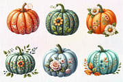 Faux Embroidery Fall Pumpkin Clipart, an Illustration by Dream Creation (Thumbnail 3 of 7)