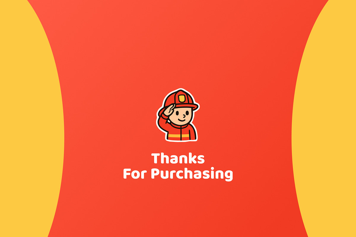 Firefighter Character Sticker Pack, an Illustration by anamwp (Photo 6 of 6)