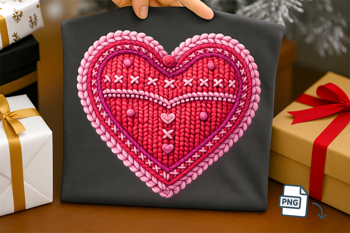 Faux Crochet Embroidered Heart PNG, a Seasonal Illustration by Craftsbeefy (Photo 2 of 6)