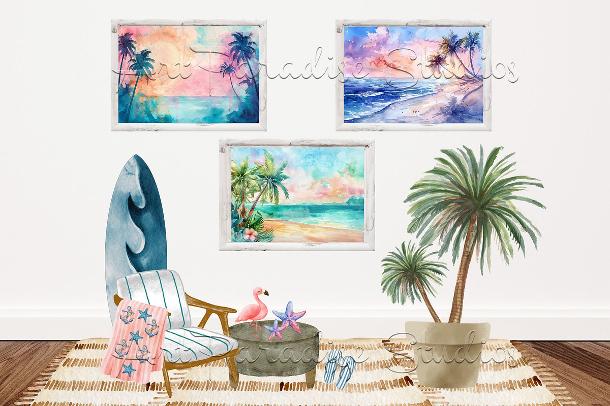 36 Tropical Scenic Landscape Images, a Decorative Illustration by Art Paradise Studios (Photo 6 of 6)