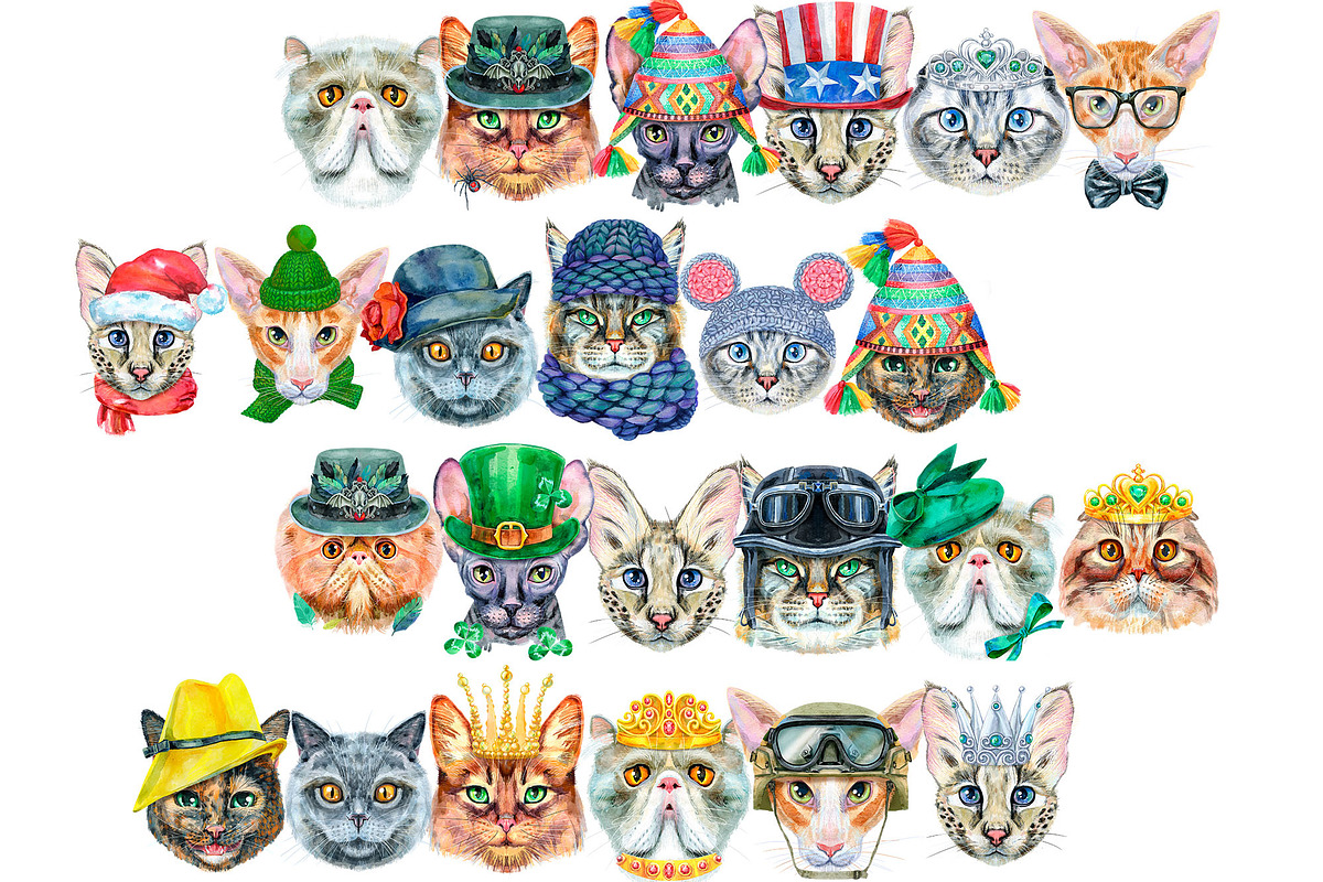 Watercolor borders from cats, an Animal Illustration by Watercolor fantasy (Photo 9 of 9)