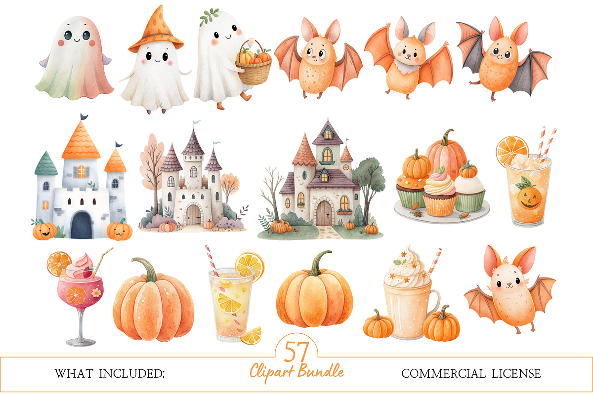 Spooky Halloween Clipart PNG, a Seasonal Illustration by MockupWizard (Photo 4 of 6)