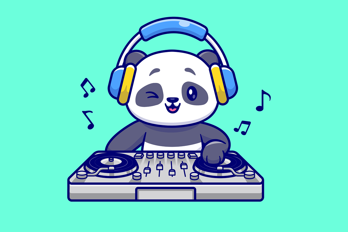 Cute Panda Playing Dj Electronic, an Animal Illustration by Catalyst Labs (Photo 3 of 3)