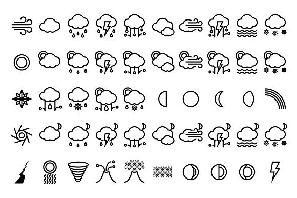 Outline Weather Icon Set