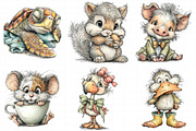 Watercolor Nursery Animals Clipart, an Illustration by Daily.Designs (Thumbnail 4 of 5)
