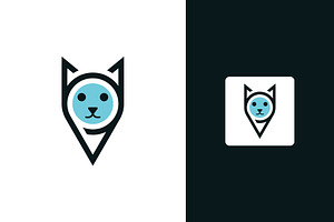 Cat with location pin modern logo, a Branding & Logo Template by Your Choice Art