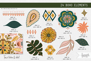 Boho Tropical Clipart