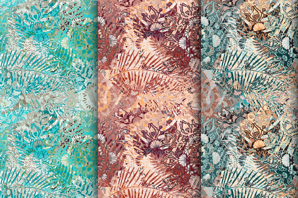 6 trendy tropical pattern., a Pattern Graphic by zeffir (Photo 2 of 3)