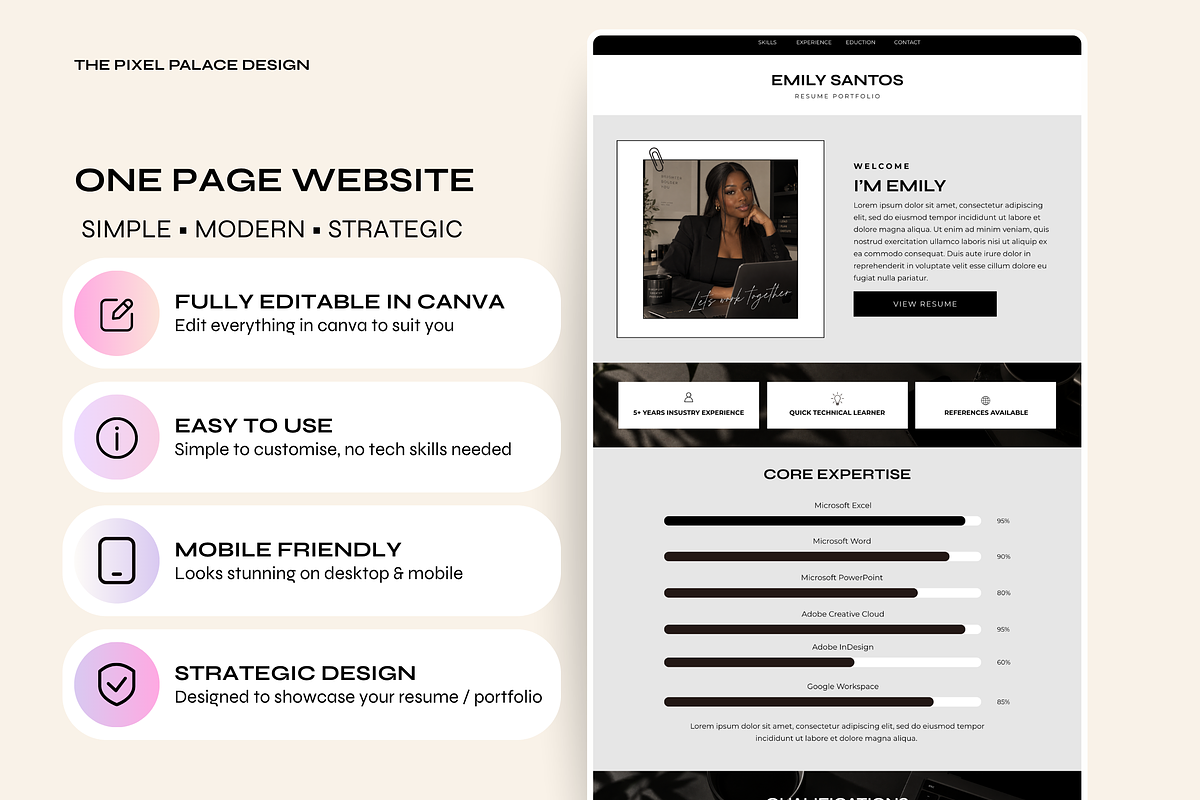 Resume Website Template Simplistic, a Landing Page Template by The Pixel Palace (Photo 2 of 6)
