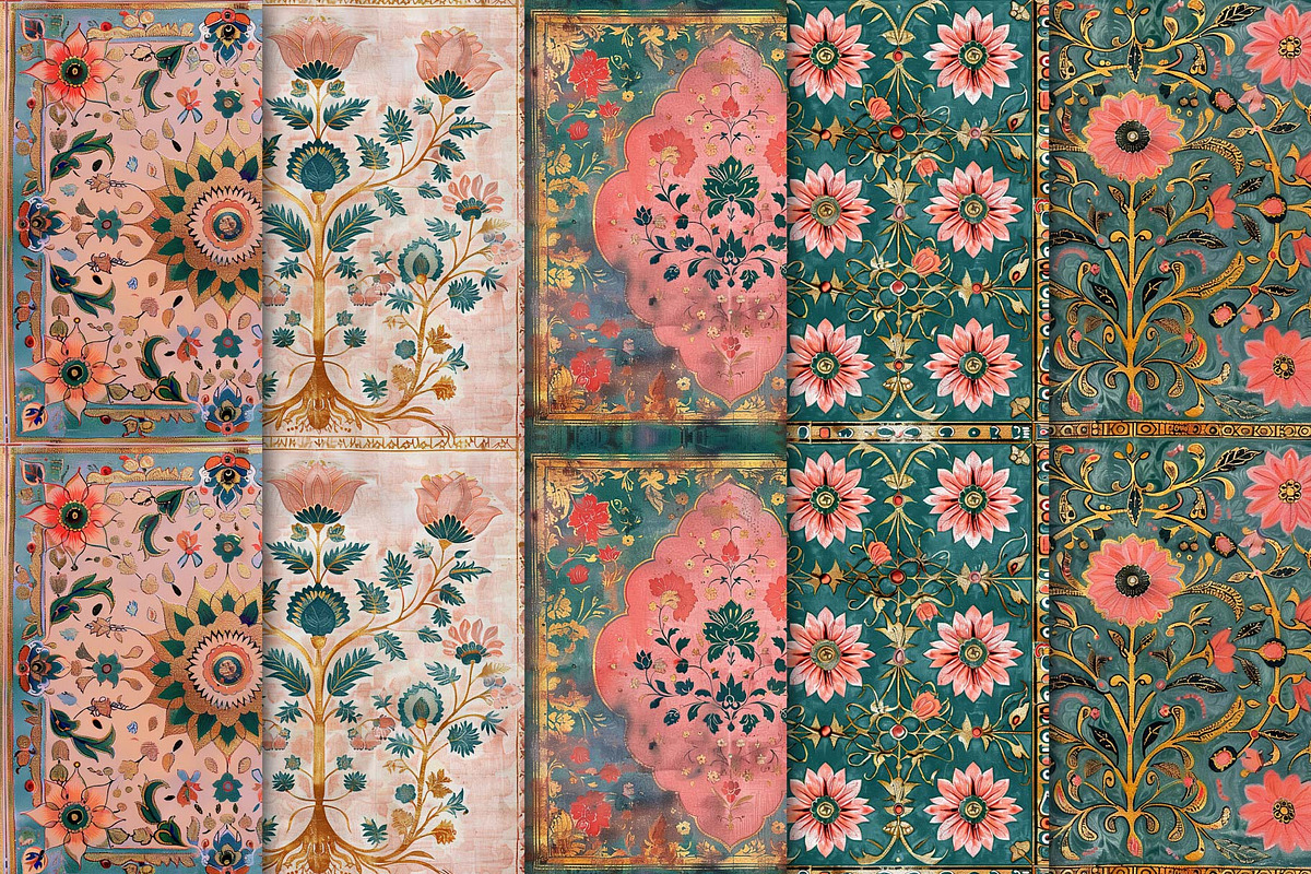 Digital Papers Block Print Tiles 02, a Pattern Graphic by Maishop (Photo 3 of 3)