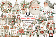 Watercolor Boho Christmas Clipart, an Illustration by Canvas Craft (Thumbnail 1 of 8)