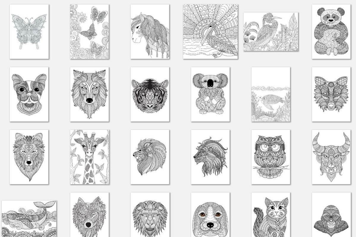 150 Animals Mandala Coloring Vector, an Animal Illustration by Blue Digital Studio (Photo 4 of 9)