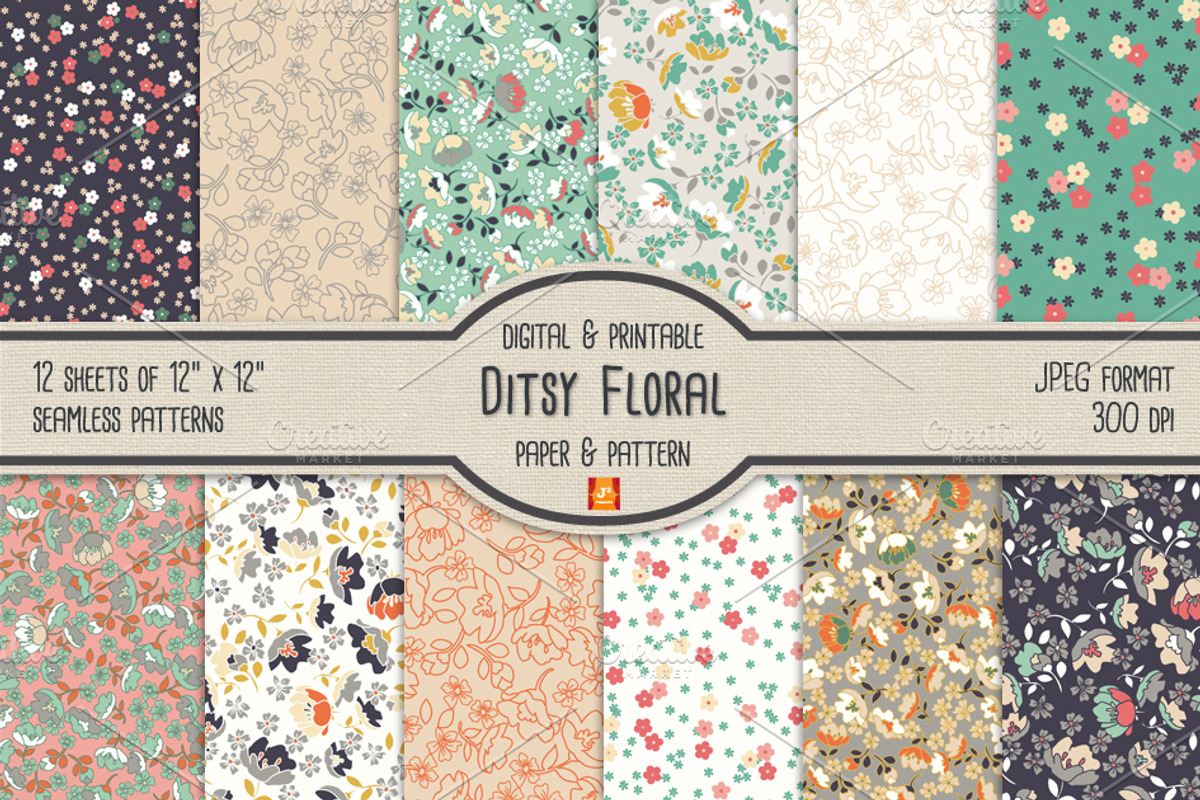 Sale - Ditsy Floral Paper & Pattern