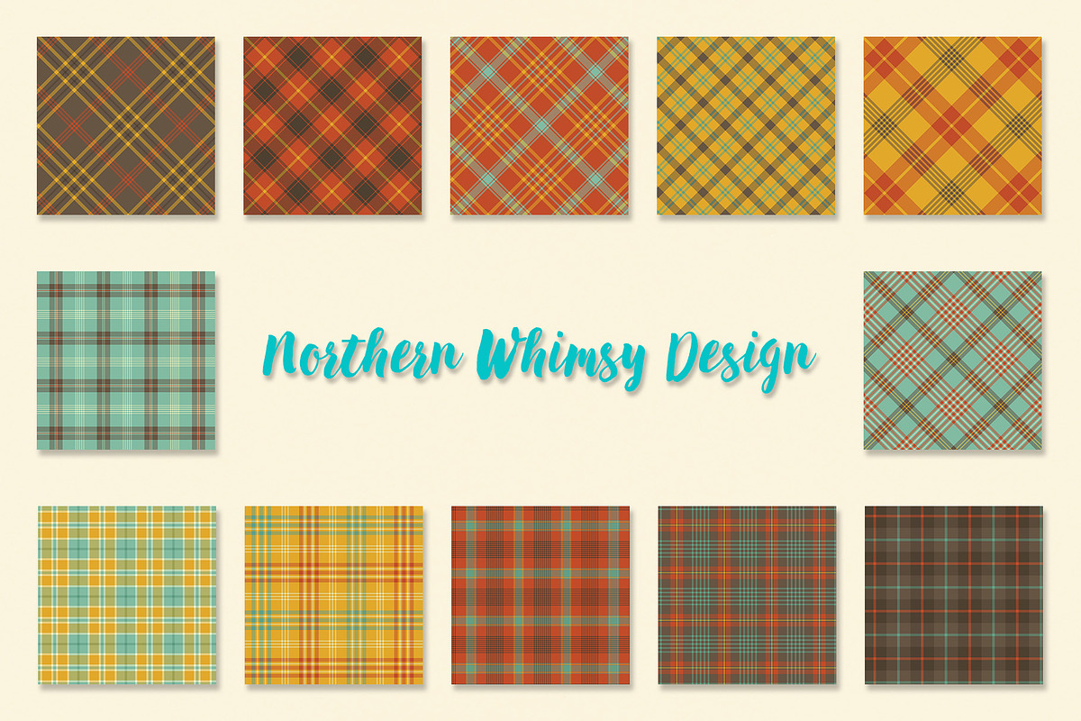 Mid Century Modern Plaid Patterns, a Pattern Graphic by Northern Whimsy ...