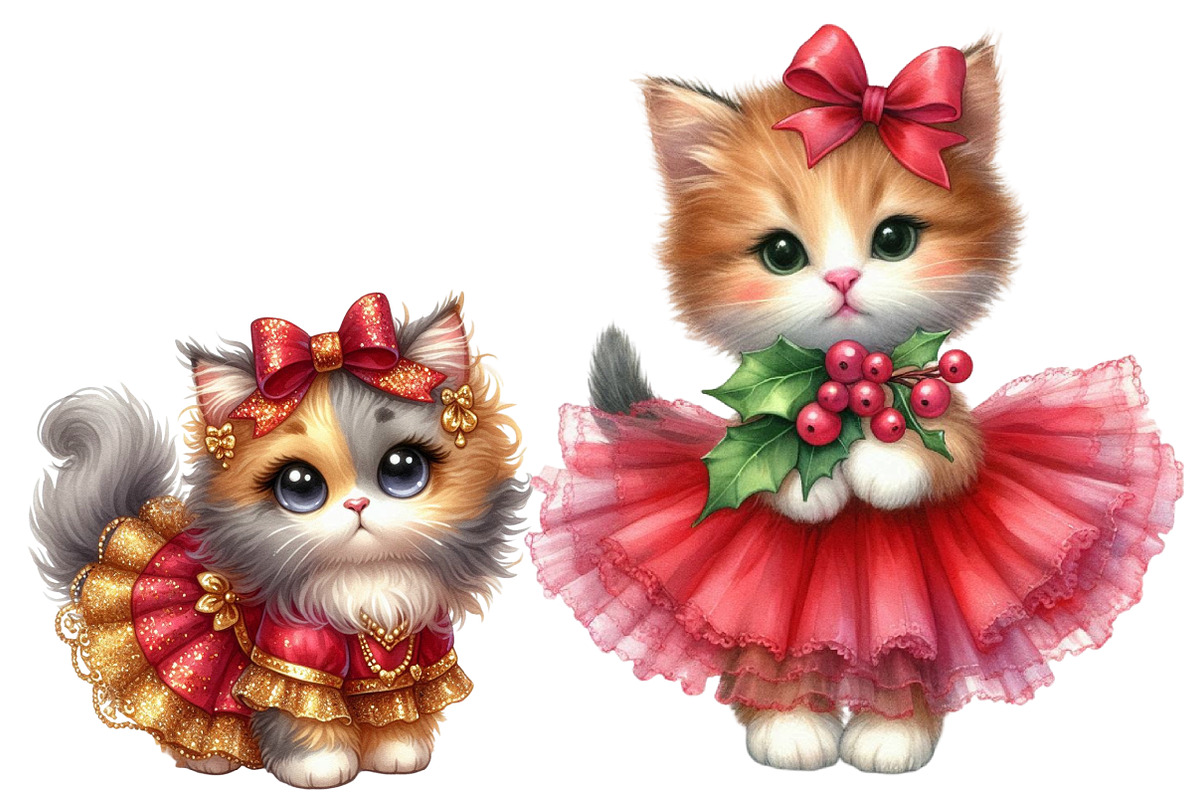 Kitten Christmas Clipart, an Illustration by Designworld (Photo 5 of 6)