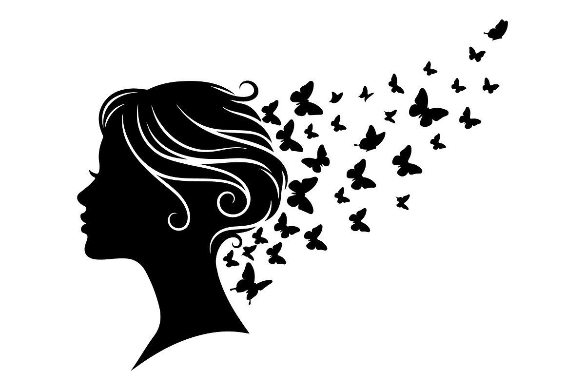 Woman Butterfly Hair Silhouette, an Object 3D Model by yasushie (Photo 5 of 31)