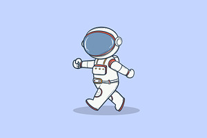 Astronaut In A Space Suit Walking