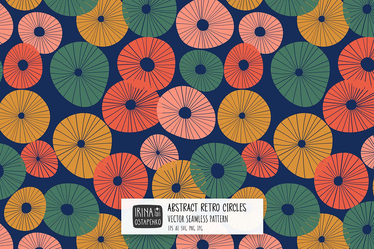 Abstract Retro Circles Pattern, a Pattern Graphic by Irina Ostapenko (Photo 1 of 4)