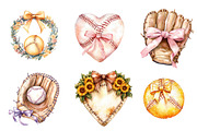 Baseball & Softball Coquette Bow, an Illustration by CreationArt (Thumbnail 5 of 5)