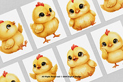 15 Bundle Watercolor Cute Chicks, an Animal Illustration by Morspective (Thumbnail 3 of 8)
