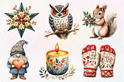 Christmas Scandinavian Folk Art Clip, an Illustration by Dream Creation (Thumbnail 2 of 7)