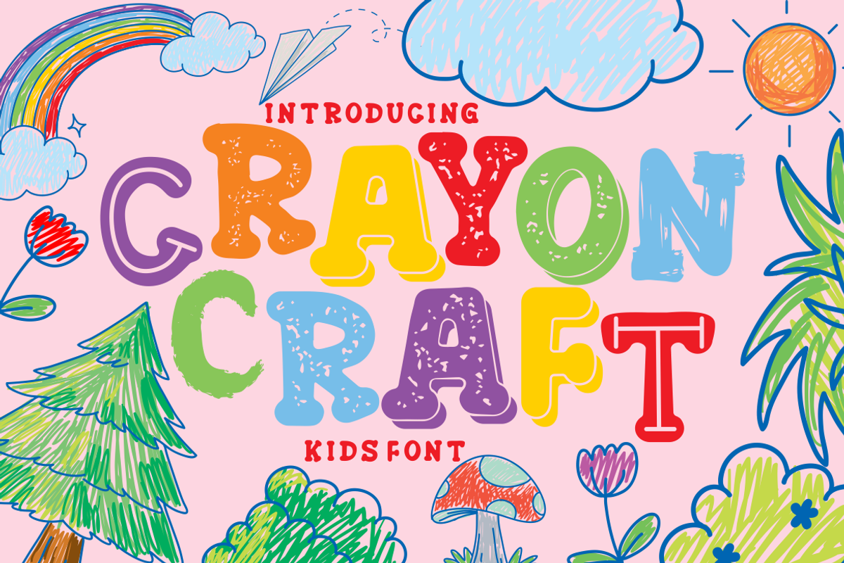 Crayon Craft - Kids Font, a Font by PutraCetol Studio (Photo 1 of 11)