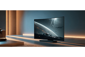 Luxury Curved OLED TV Displaying, a Technology Photo by piter.goskov