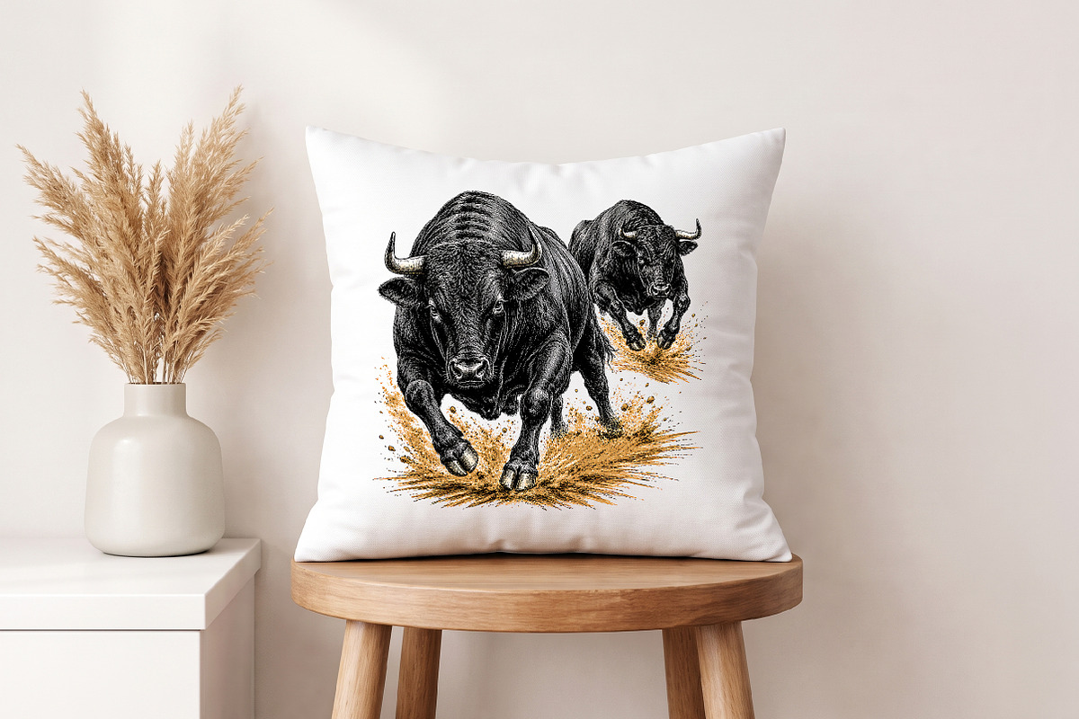 Furious Running Black Bull PNG, an Object Illustration by Libby Wishes (Photo 4 of 4)