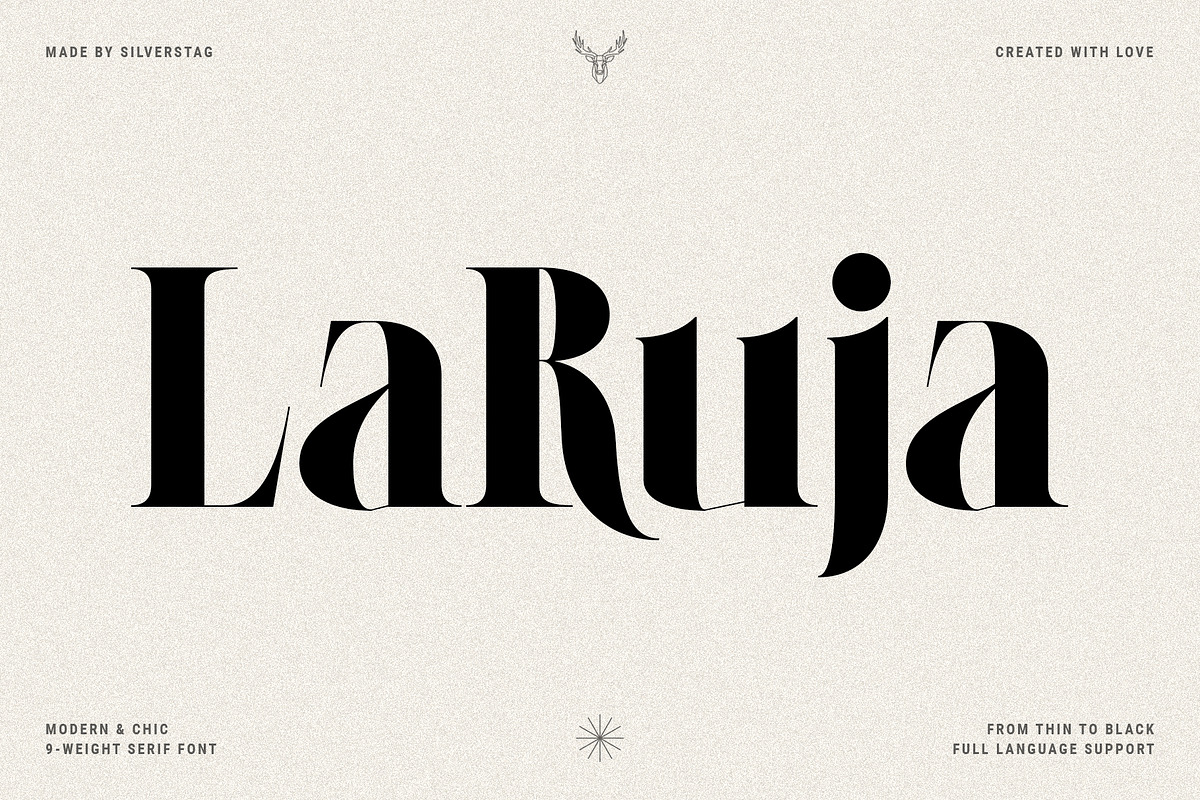 LaRuja - Modern Serif Typeface, a Serif Font by SilverStag Type Foundry (Photo 1 of 20)