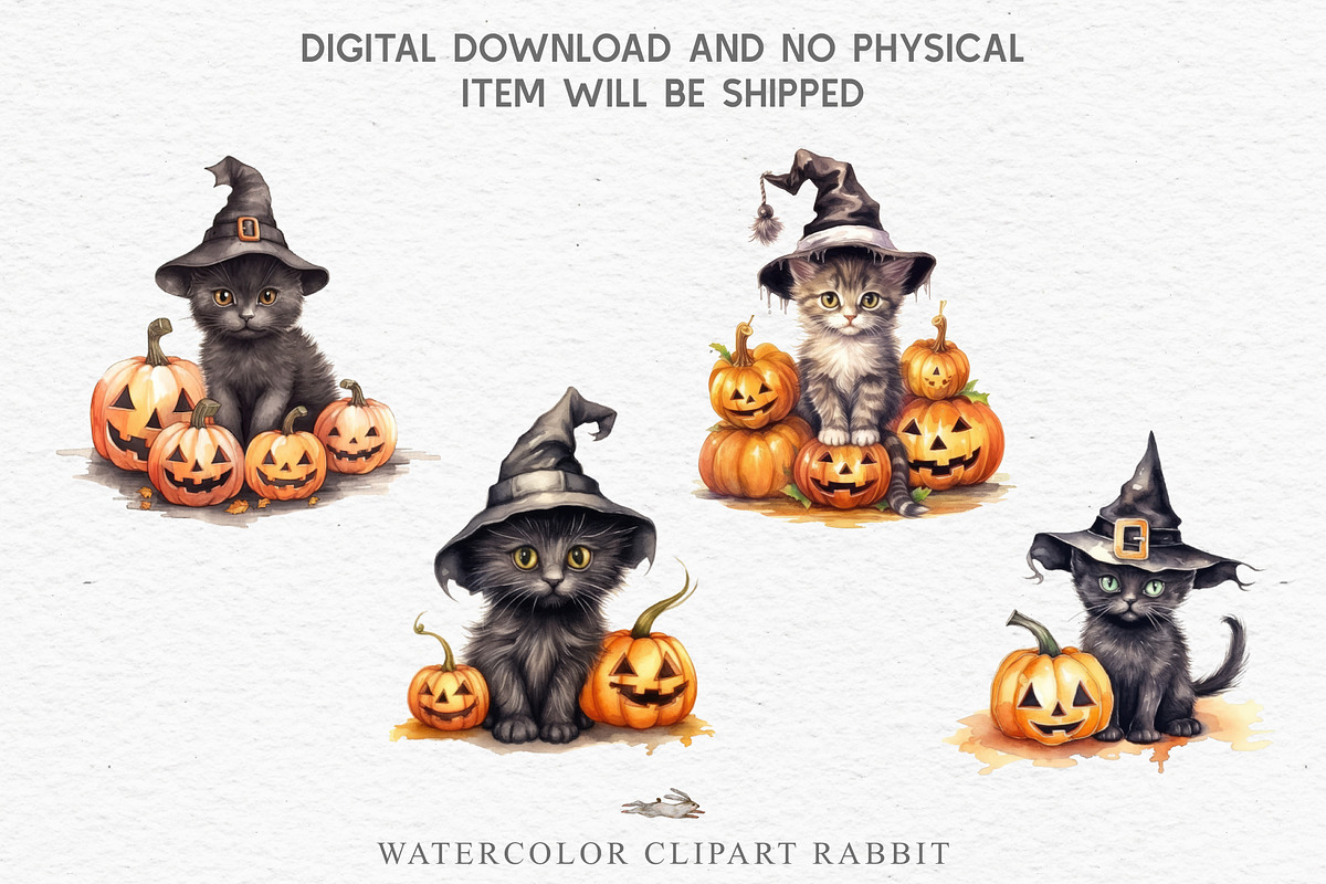 Halloween Kitten Pumpkin Cute Cats, an Animal Illustration by Rabbit Heart (Photo 6 of 10)