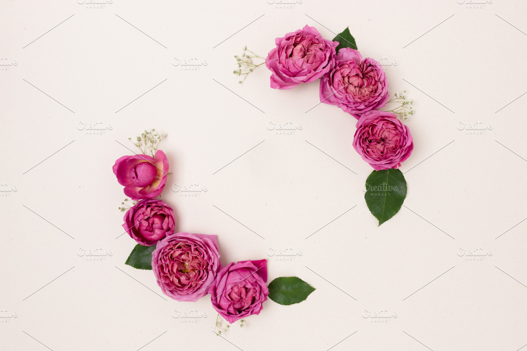 Round frame made of roses, an Arts & Entertainment Photo by rorygez fresh