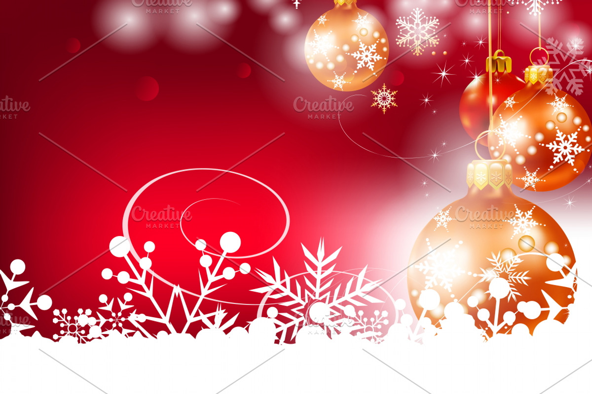 Christmas Background, Christmas Card, a Decorative Illustration by kio