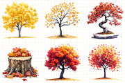 Watercolor Autumn Trees Clipart, an Illustration by Libby Wishes (Thumbnail 2 of 6)