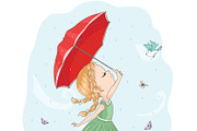 set with 32 cartoon girls-cute girls, an Animal Illustration by StudioLondon (Thumbnail 22 of 33)