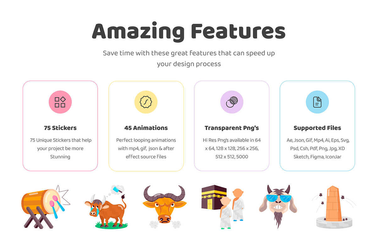 Animated Eid-ul-Adha Stickers, an Emoji Icon by Vectors Market (Photo 2 of 7)