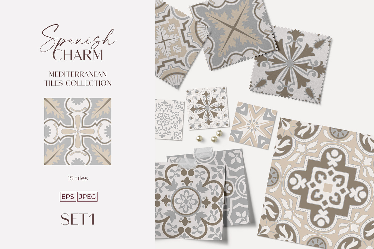 Spanish Charm - Vector Tiles Set 1, a Decorative Illustration by ilonitta (Photo 5 of 5)