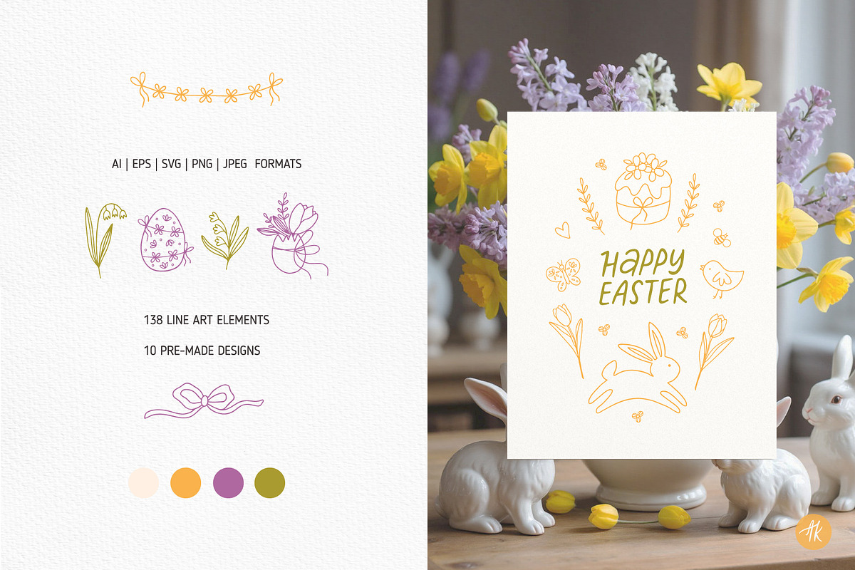 Easter Spring Clipart Hand Drawn Set, an Object Graphic by Alena Koval (Photo 2 of 15)
