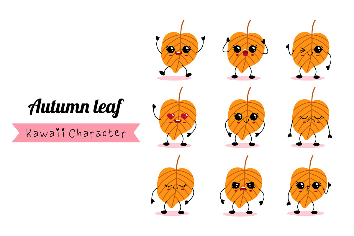 Autumn Kawaii Character Set, a Seasonal Illustration by Idressart (Photo 1 of 3)