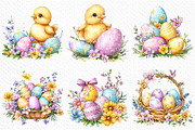 Watercolor Easter Clipart PNG, an Illustration by Craft Nest (Thumbnail 3 of 12)